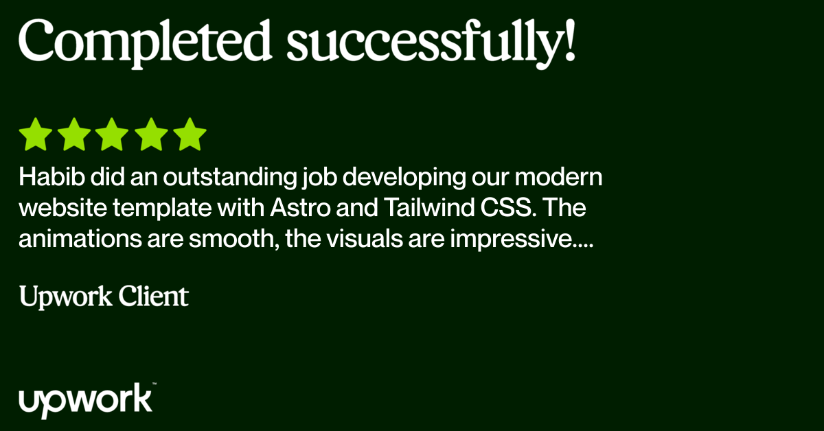 Upwork client review — Astri