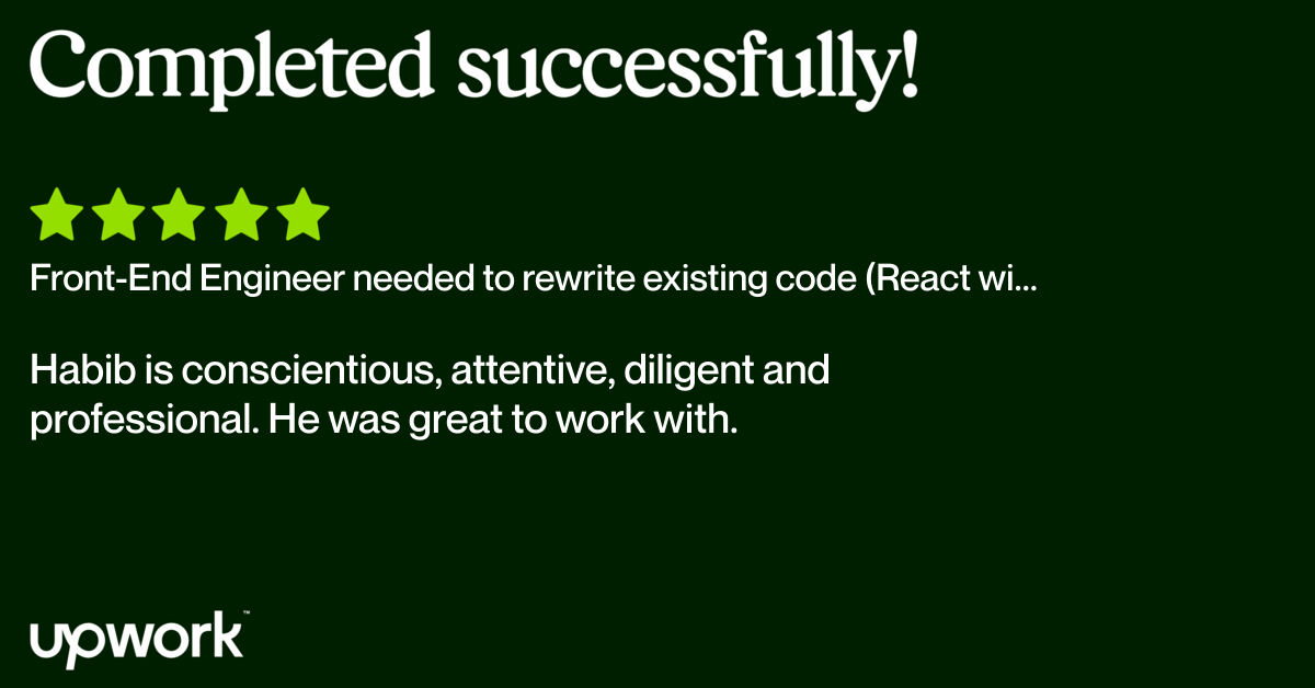 Upwork client review — Deborah