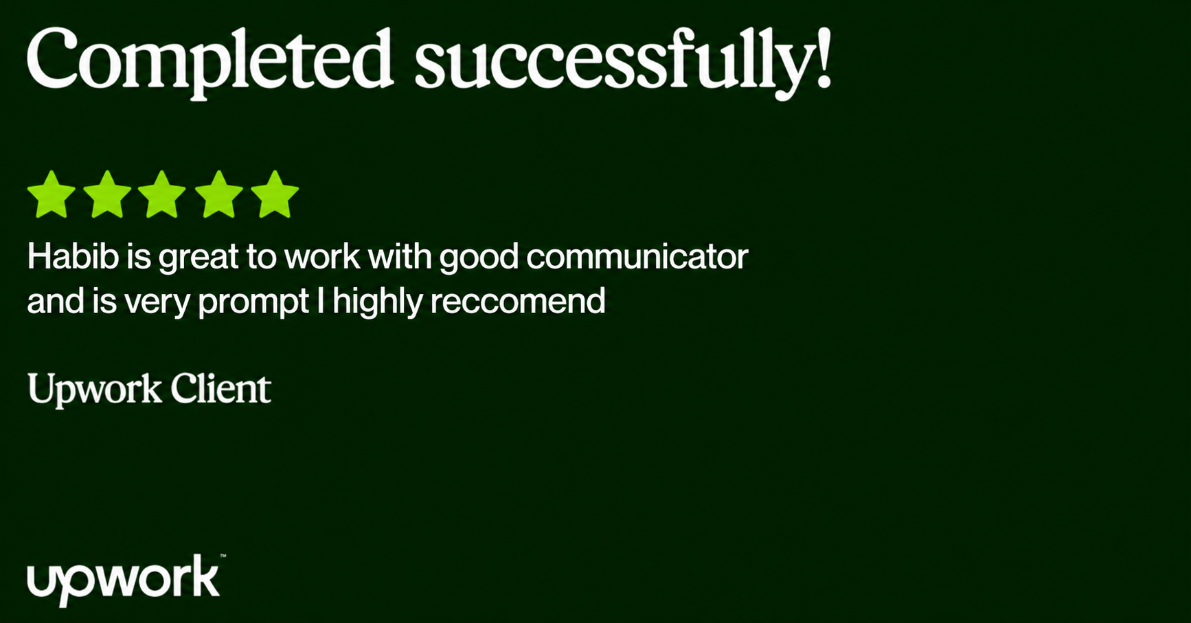 Upwork client review — Delos